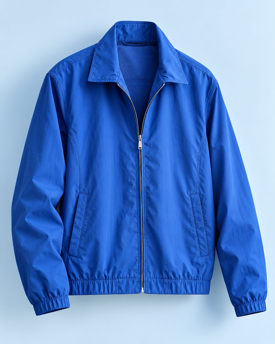 Illustrative cobalt blue lightweight jacket