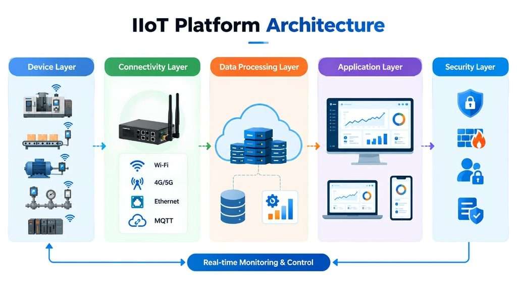 IIoT Platform Architecture Diagram for Smart Manufacturing