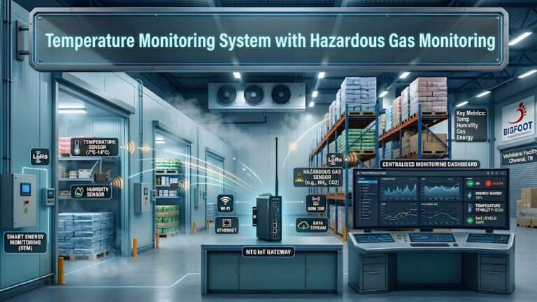 Temperature Monitoring System with Hazardous Gas Monitoring