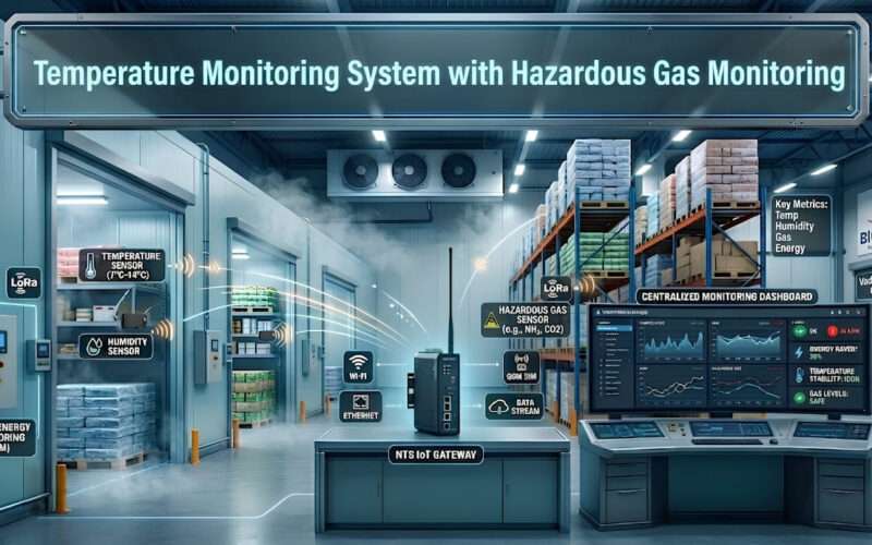 Temperature Monitoring System with Hazardous Gas Monitoring